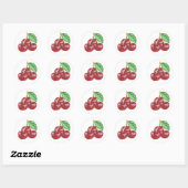 Drie kersen ronde sticker (Vel)