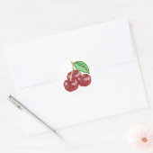 Drie kersen ronde sticker (Envelop)