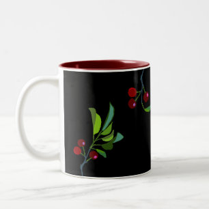 Drie kersenboom ledemaat tweekleurige koffiemok