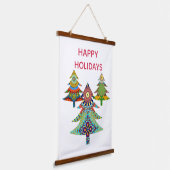 DRIE KERST BOMEN HANGEND WANDKLEED (Gebogen)