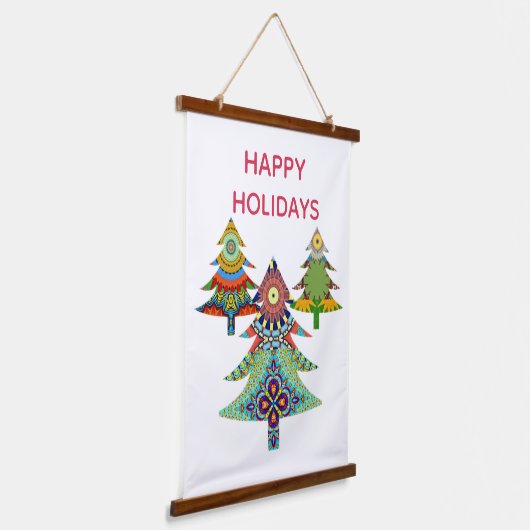 DRIE KERST BOMEN HANGEND WANDKLEED (Gebogen)