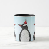 Drie Kerst Gentoo Pinguïns Met Een Aangepaste Naam Mok (Midden)