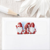 Drie kerst grappige knomaden voor de Mok van koffi Etiket (Insitu)