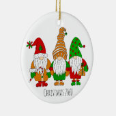 Drie kerst-kerst-voordes gepersonaliseerde feestda keramisch ornament (Rechts)