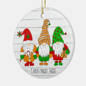 Drie kerst-kerst-voordes gepersonaliseerde feestda keramisch ornament (Links)
