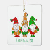 Drie kerst-kerst-voordes gepersonaliseerde feestda keramisch ornament (Links)