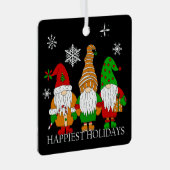Drie kerst-kerst-voordes gepersonaliseerde feestda metalen ornament (Voorkant Rechts)