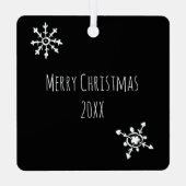 Drie kerst-kerst-voordes gepersonaliseerde feestda metalen ornament (Achterkant)