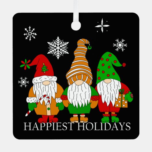 Drie kerst-kerst-voordes gepersonaliseerde feestda metalen ornament (Voorkant)