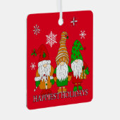 Drie kerst-kerst-voordes gepersonaliseerde feestda metalen ornament (Voorkant Rechts)