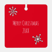 Drie kerst-kerst-voordes gepersonaliseerde feestda metalen ornament (Achterkant)