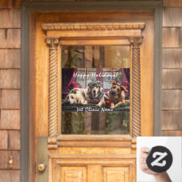 Drie kerst met goede honden raamsticker