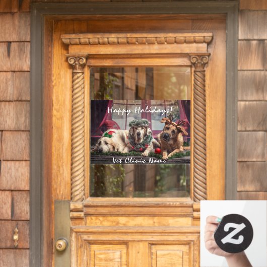 Drie kerst met goede honden raamsticker (Huis Deur)
