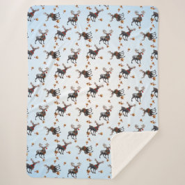 Drie kerst rendieren sherpa deken