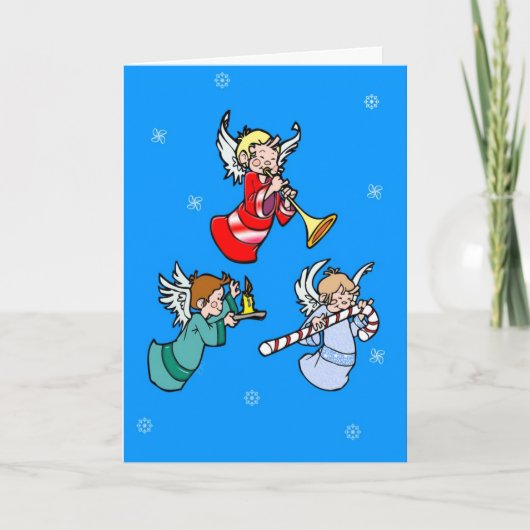 Drie kerstAngels Feestdagen Kaart (Voorkant)