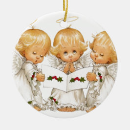 Drie kerstAngels Keramisch Ornament