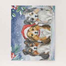 Drie kerstavond in de sneeuw legpuzzel