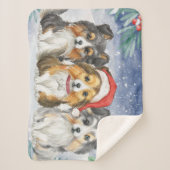 Drie kerstavond in de sneeuw sherpa deken (Voorkant)