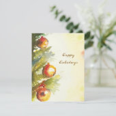 Drie kerstballen feestdagenkaart (Staand voorkant)