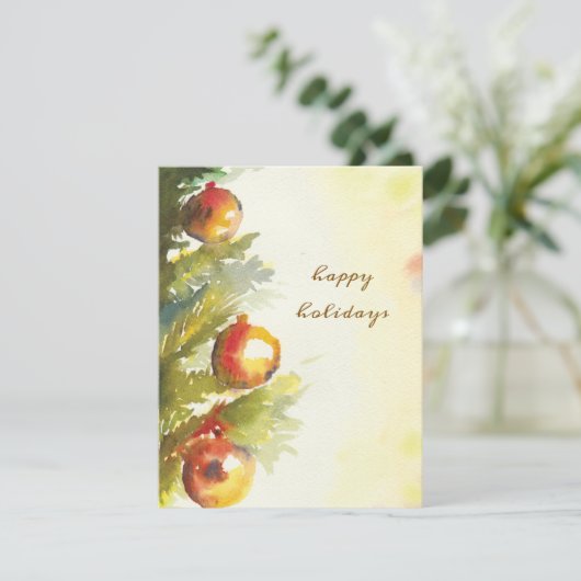 Drie kerstballen feestdagenkaart (Staand voorkant)