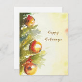 Drie kerstballen feestdagenkaart (Voorkant / Achterkant)