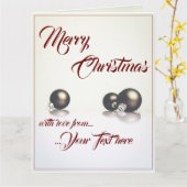 Drie kerstballen voor de lichte achtergrond kaart (Gele Bloem)