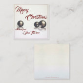 Drie kerstballen voor de lichte achtergrond notitiekaartje (Voorkant / Achterkant)