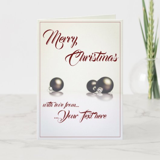 Drie kerstballen voor een lichte achtergrond kaart (Voorkant)