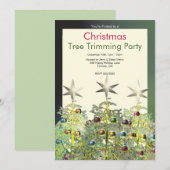 Drie kerstbomen boom trimmen partij kaart (Voorkant / Achterkant)