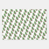 Drie kerstbomen en cadeau patronen inpakpapier vel (Voorkant 3)