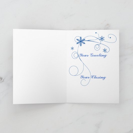 Drie kerstbomen in blauw feestdagen kaart (Binnen)