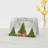 Drie kerstbomen kaart (Gele Bloem)