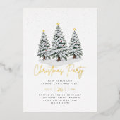 Drie kerstbomen op vakantie folie uitnodiging (Voorkant)