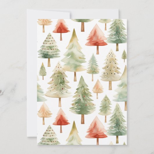 Drie Kerstbomen Vakantie Open Huis Kaart (Achterkant)