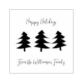 Drie kerstbomen vakantiefamilie rubberstempel (Afrduk)