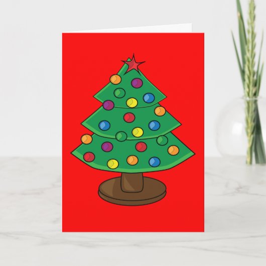 Drie kerstboomkleuren - Aangepaste tekstvakantieka Feestdagen Kaart (Voorkant)