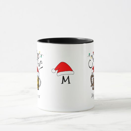 DRIE-kerstboommonogram voor kerstmis Mok (Midden)