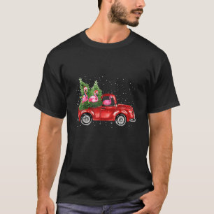 Drie kerstboomvalken met een rode vrachtwagen t-shirt