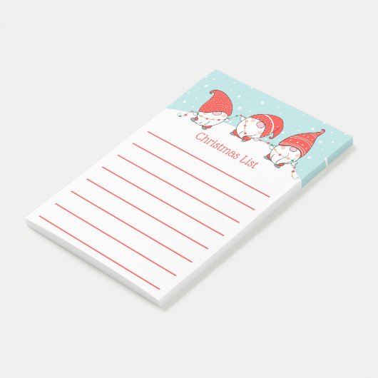 Drie kerstcadeautjes voor Elves Post-It Notes (Schuin)