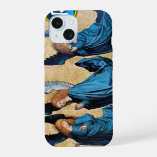 DRIE KERSTENGELEN IN BLAUWE PERKAMENT iPhone 15 HOESJE
