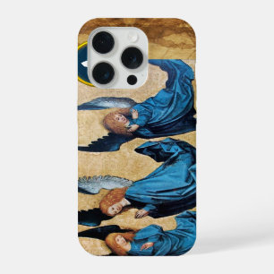 DRIE KERSTENGELEN IN BLAUWE PERKAMENTROL iPhone 15 PRO HOESJE