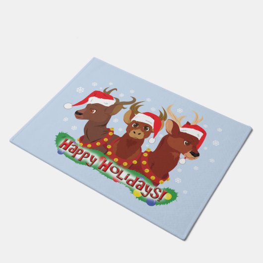 Drie kerstfeestdagen deurmat (Schuin)