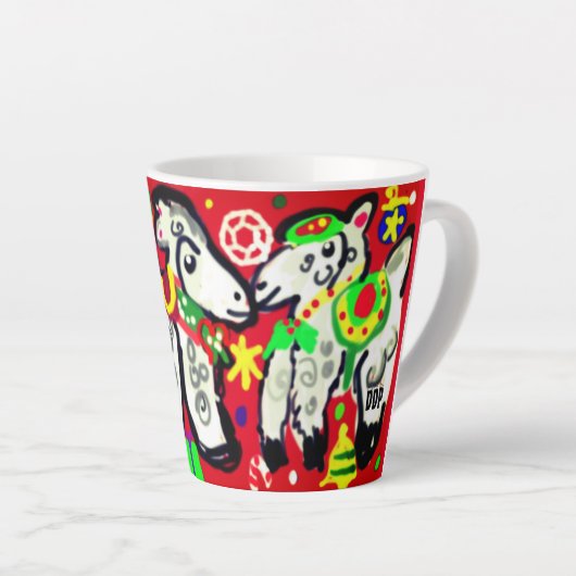 Drie kerstfeestdagen latte mok (Rechterhoek)