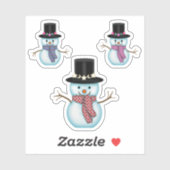 Drie kerstfeestdagen met een korte Snowmen Sticker (Vel)