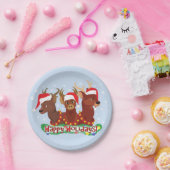 Drie kerstfeestdagen papieren bordje (Feest)