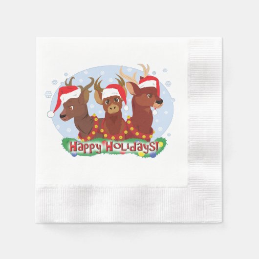 Drie kerstfeestdagen servet (Voorkant)