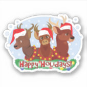 Drie kerstfeestdagen sticker (Voorkant)