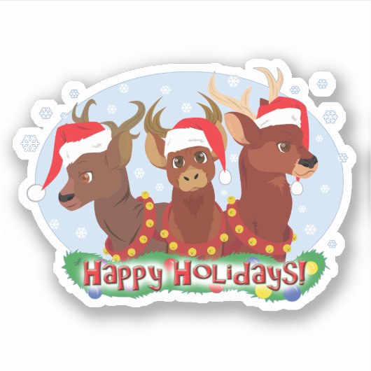Drie kerstfeestdagen sticker (Voorkant)