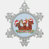 Drie kerstfeestdagen tin sneeuwvlok ornament (Voorkant)