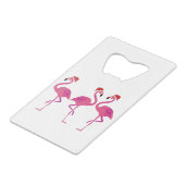 Drie kerstfeestjes creditkaart flessenopener (Voorkant Gekanteld)